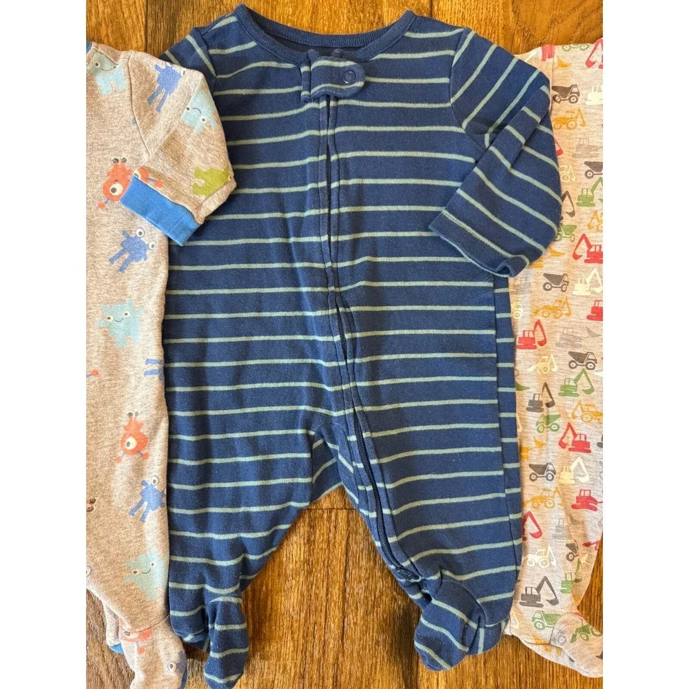 Baby Boy 0/3 Months Footed Sleepers Outfits‎ Zipper Pajamas Clothes Lot Monsters